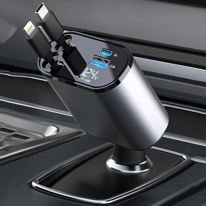 4-in-1 Retractable Car Charger