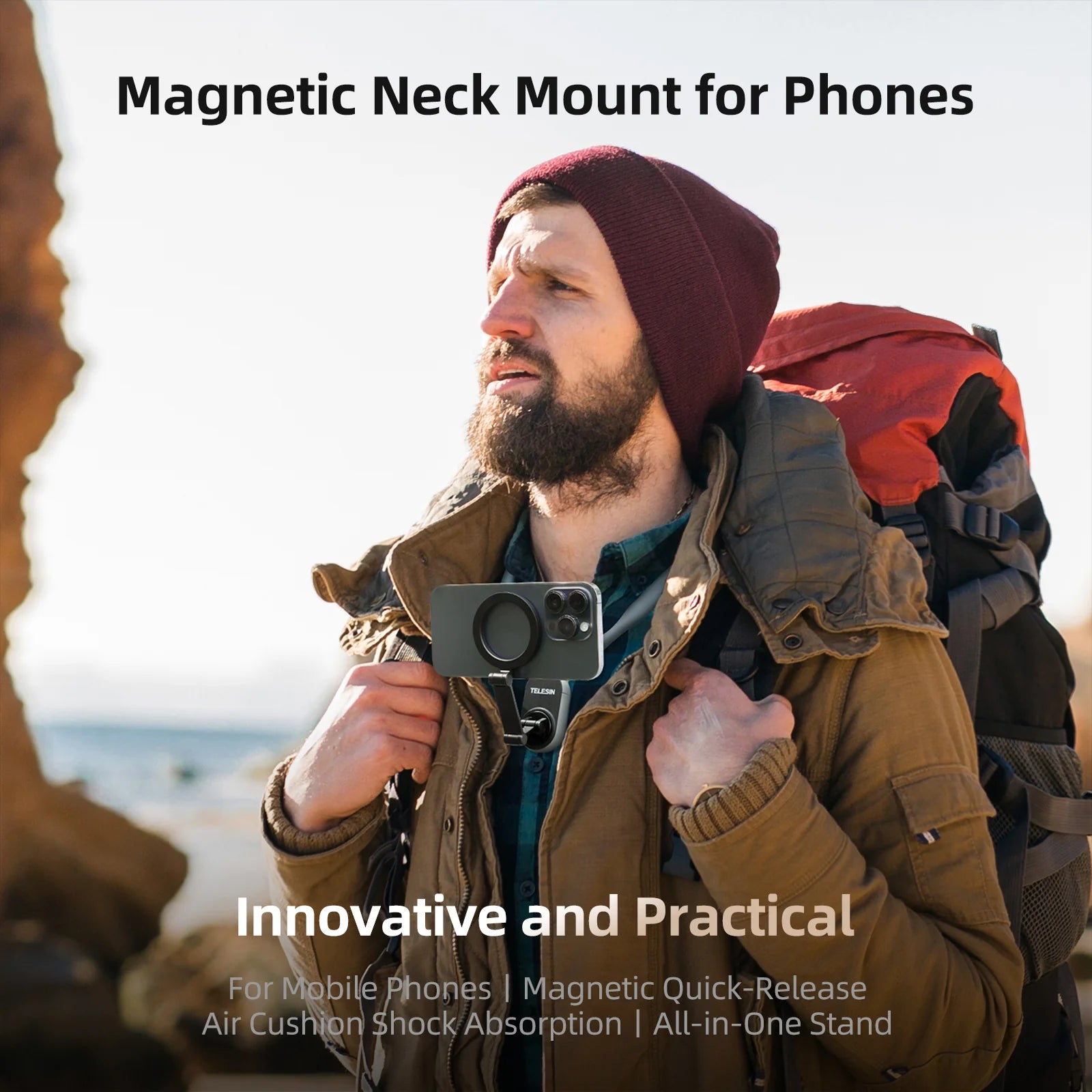 Magnetic Neck Mount for Phones - TELESIN