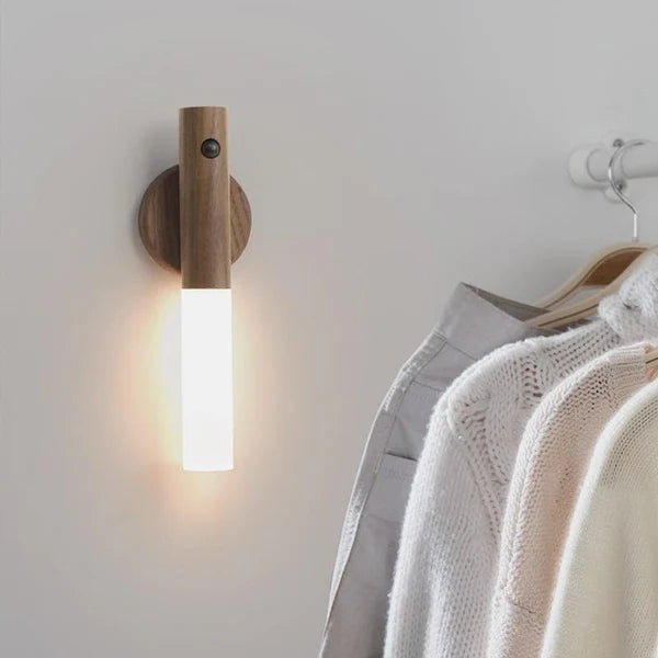 Motion Sensor Wooden Wall Lamp