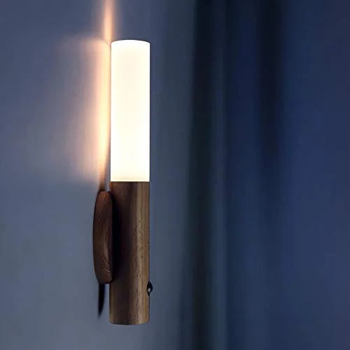 Motion Sensor Wooden Wall Lamp