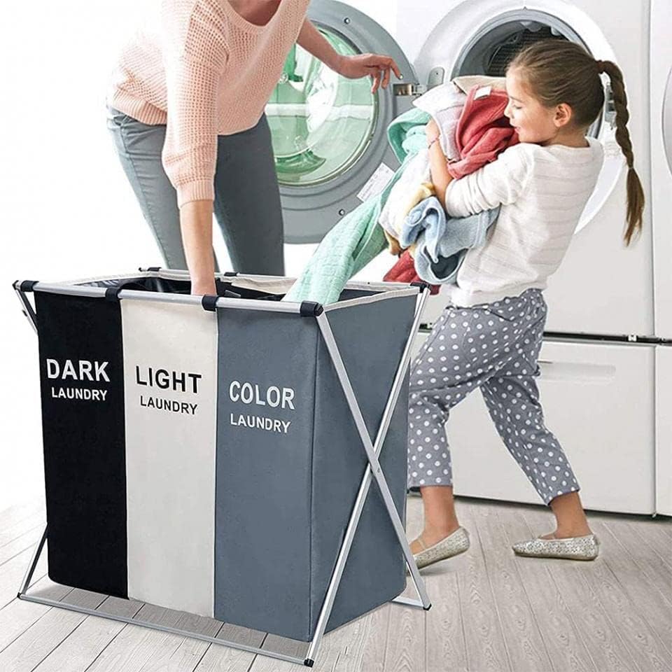 3 Section Foldable Laundry Organizer