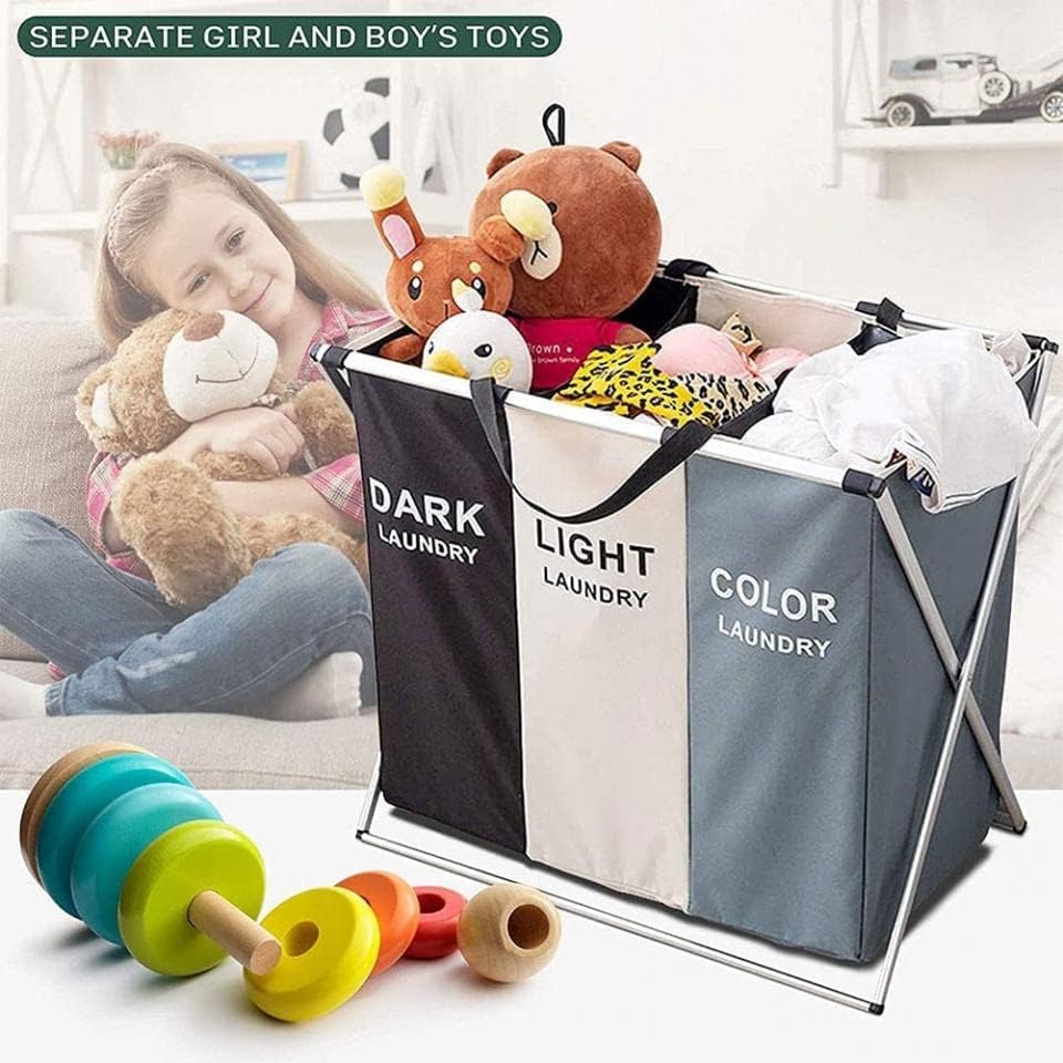 3 Section Foldable Laundry Organizer