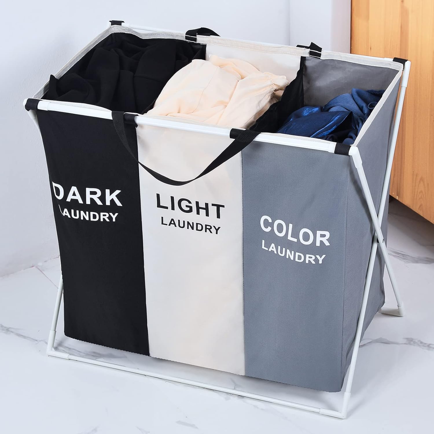 3 Section Foldable Laundry Organizer