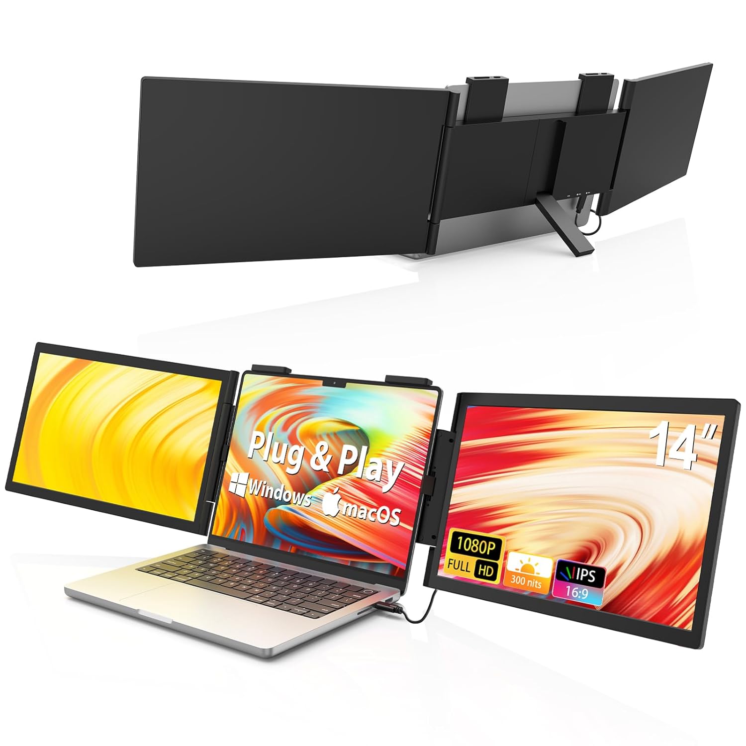 Portable Triple Monitor for Laptop