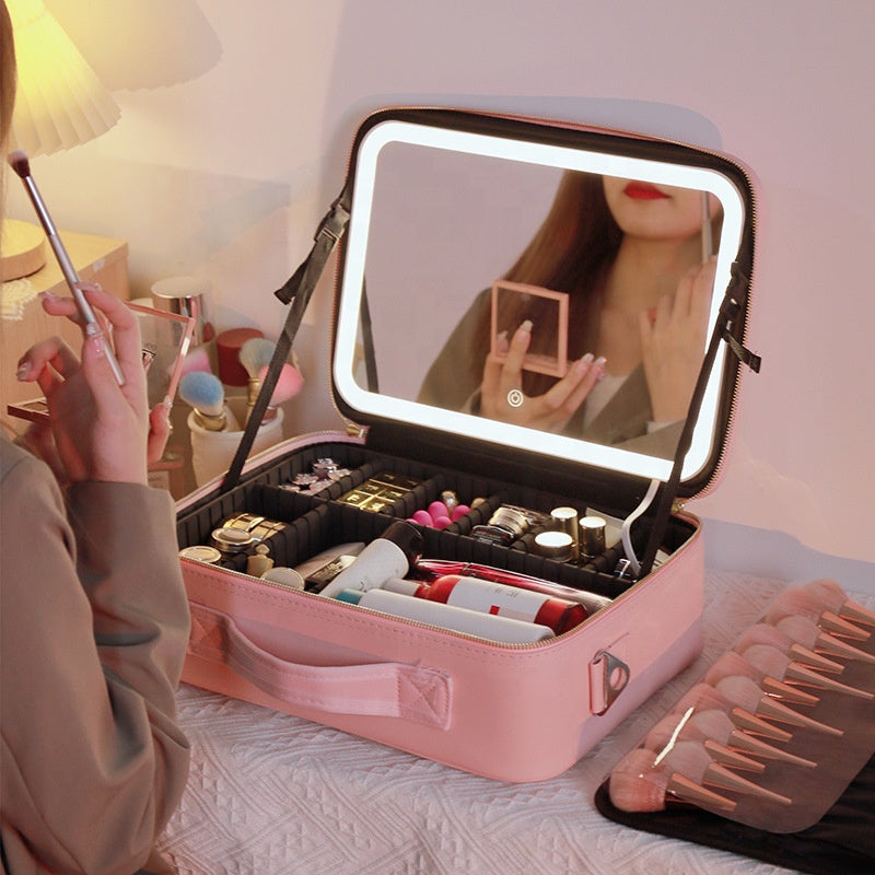 LED Mirror Makeup Bag