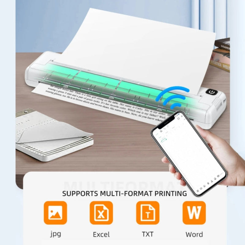 Wireless Thermal A4 Printer + 10 Thermal Papers