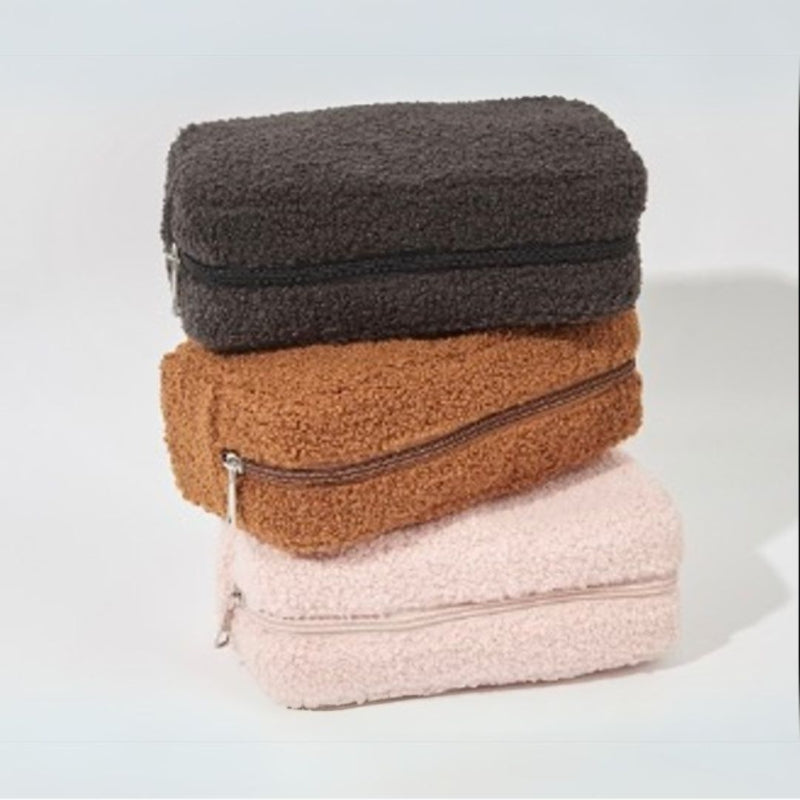 fluffy makeup pouch